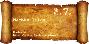 Machka Tilda névjegykártya